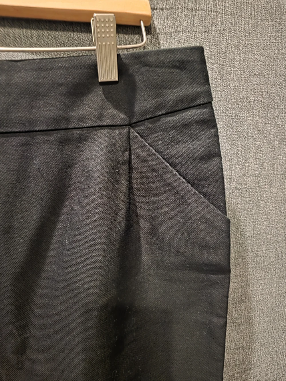J. Crew The Pencil Skirt Black Front Pockets Size 8 Waist 15 1/2in Length 21in